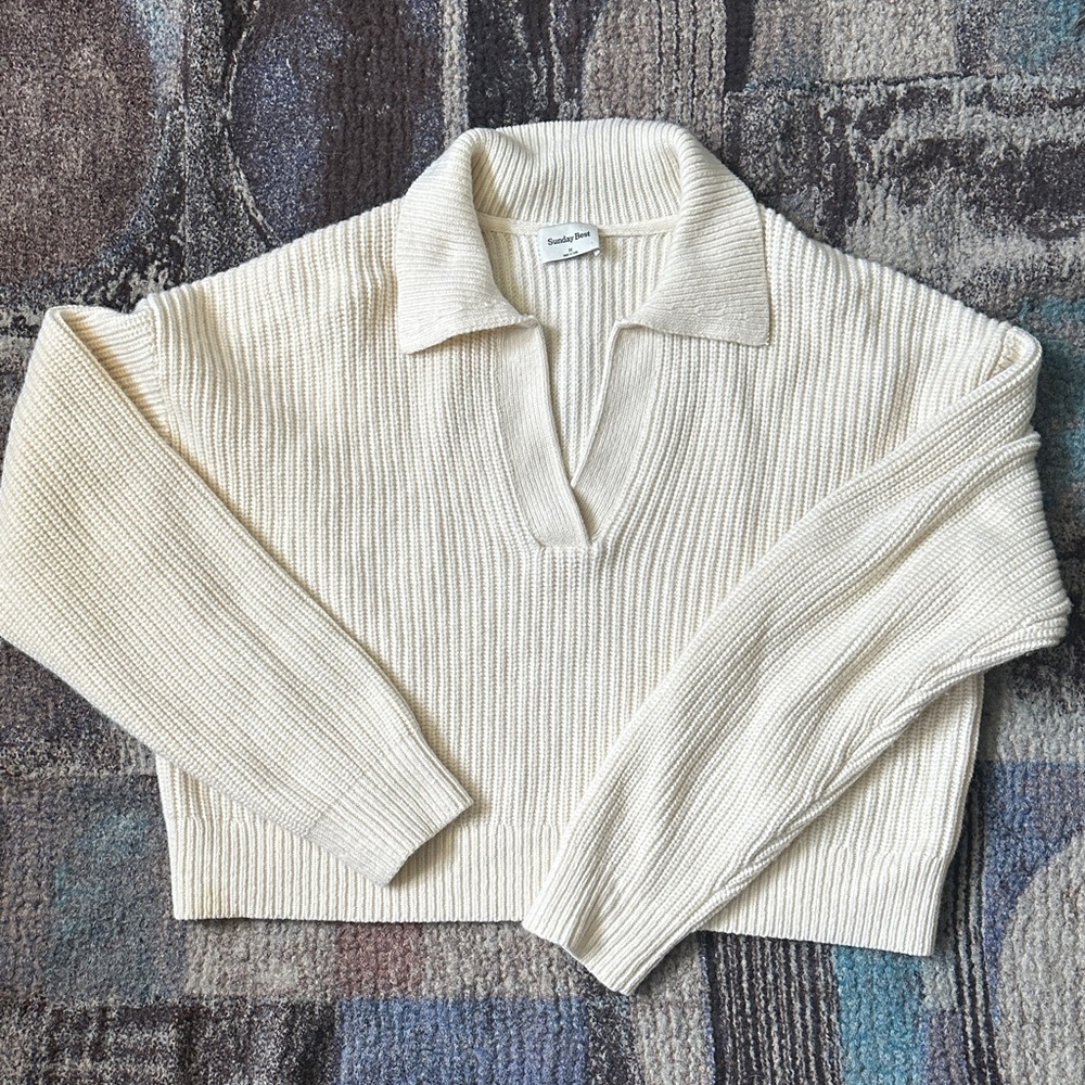ARITZIA sunday best Lottie collared wool sweater 122481